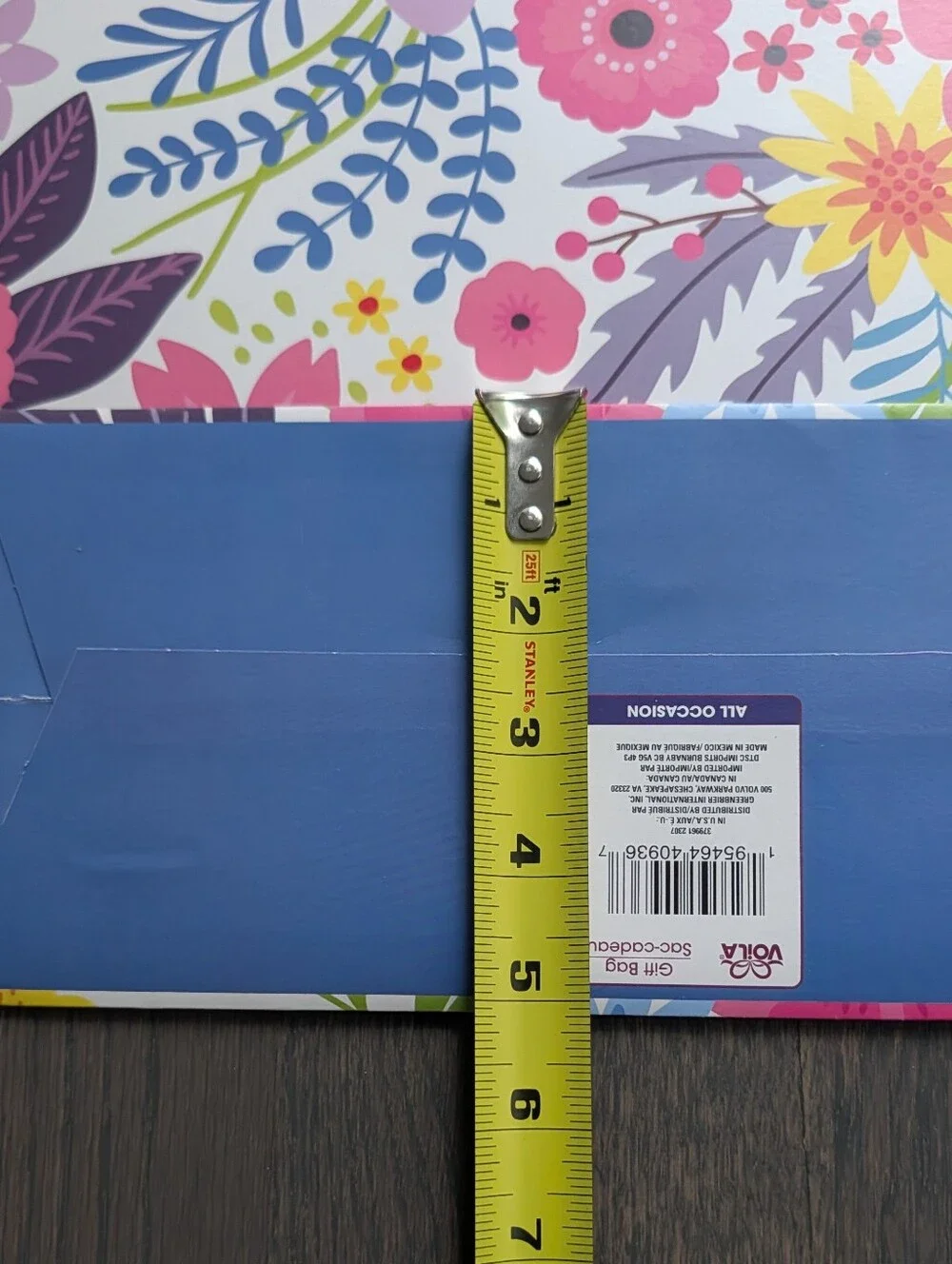 Voila Floral Multicolor Paper Gift Bag Large 18x13x5